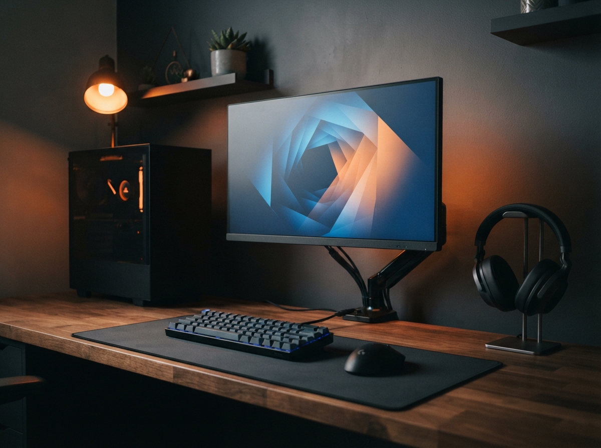 Birou modern pentru gaming pe PC